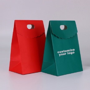 Custom Logo Flip Top Small Gift Packaging Paper Bags